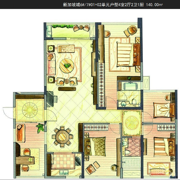 4房2厅2卫2阳台1厨