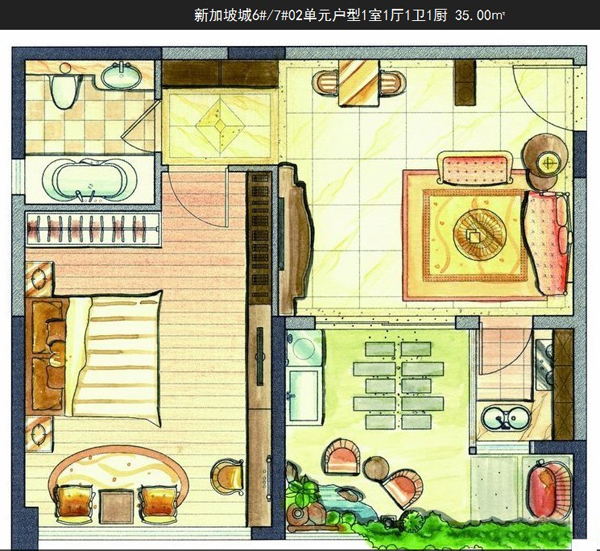 1房1厅1卫1阳台1厨