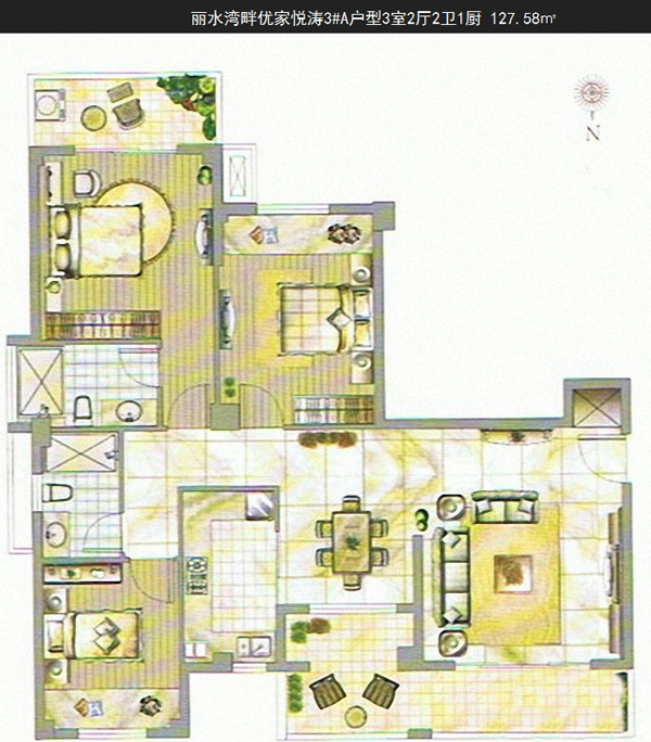 3房2厅2卫2阳台