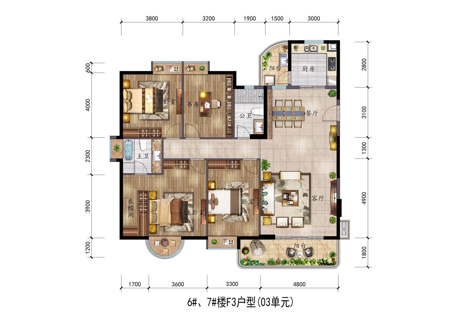 F3户型：建面约177㎡